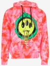 Barrow Cotton Tie Dye Printed Logo Hoodie In Fuchsia