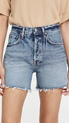 AGOLDE RILEY HIGH RISE SLIM LEG SHORTS OUTSIDER 26,AGOLE30507