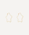 MELISSA JOY MANNING 14CT GOLD EXTRA SMALL STAR HOOP EARRINGS,000709276