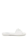 PRADA PRADA LOGO PLAQUE SLIDE SANDALS