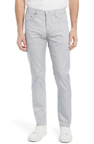 Ag Slim Fit Stretch Five Pocket Pants In Silver Lining