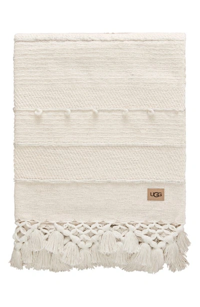 Ugg (r) Cotton Blend Throw Blanket In Natural