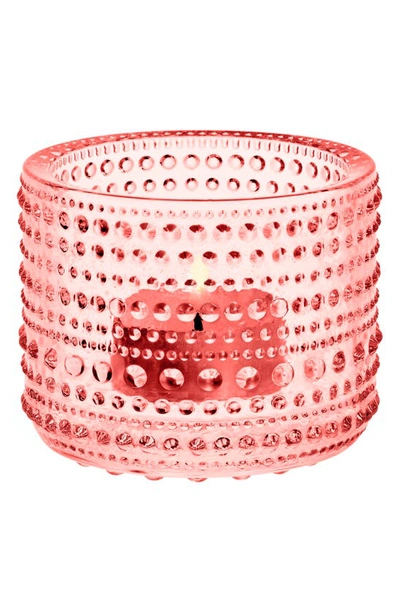 Monique Lhuillier Waterford Kastehelmi Oiva Toikka Tealight Candleholder In Salmon Pink