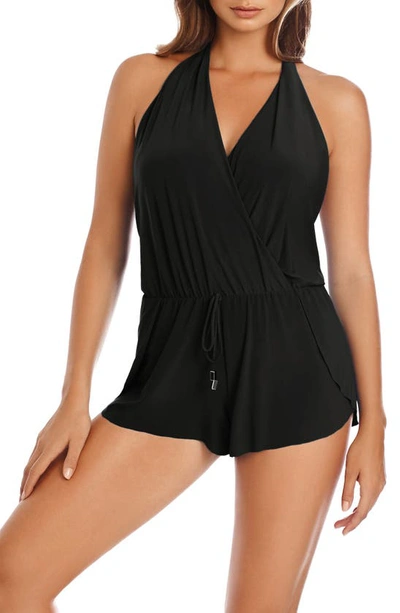 Magicsuitr Bianca One-piece Romper Swimsuit In Black