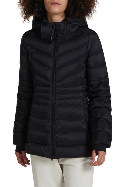 Woolrich Tech Windproof & Waterproof Hooded Puffer Jacket In Black