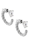 Adinas Jewels Cubic Zirconia Rope Hoop Earrings