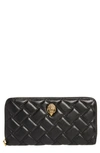 Kurt Geiger Eagle Leather Zip Around Wallet In Black