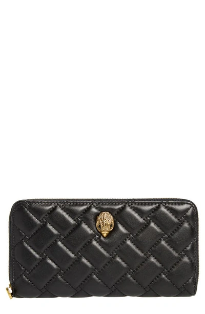 Kurt Geiger Eagle Leather Zip Around Wallet In Black