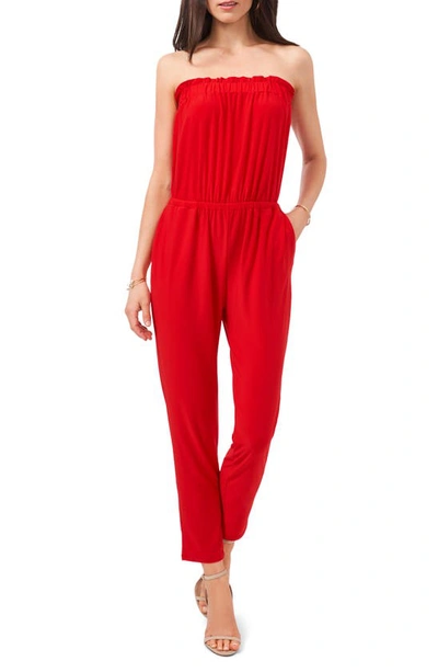 1.state Tie Dye Strapless Jumpsuit In Goji Berry