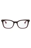 Ray Ban 53mm Optical Glasses In Pink Brown