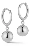 Glaze Jewelry Ball Charm Huggies In Silver