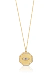 Glaze Jewelry Gold Vermeil Cz Evil Eye Pendant Necklace In Gold