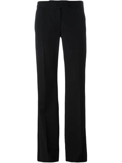 Stella Mccartney Metallic-trimmed Silk Crepe De Chine Wide-leg Pants In Black