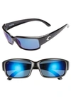 Costa Del Mar Caballito 60mm Polarized Sunglasses In Black/ Blue Mirror