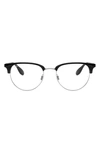 Ray Ban Phantos 51mm Optical Glasses In Black Silver