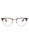 Ray Ban 53mm Square Optical Glasses In Chocolate
