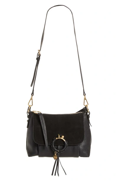 See By Chloé Small Joan Suede & Leather Crossbody Bag In Black