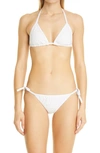 Fendi Ff Logo-jacquard Triangle Bikini In White