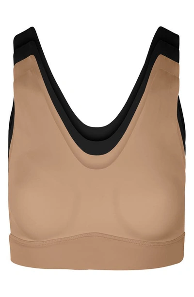 Harper Wilde The Bliss Assorted 4-pack Bralettes In Tan