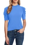 Cece Puff Sleeve Crepe Top In Tropic Night
