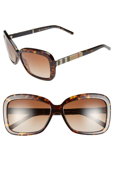 Burberry 58mm Retro Sunglasses In Havana