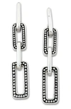 SAMUEL B JEWELRY STERLING SILVER PAPER CLIP CHAIN DROP EARRINGS,643905823444