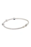 Meshmerise 18k Gold Vermeil Diamond Station Bracelet In White