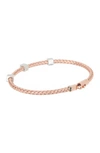 Meshmerise 18k Gold Vermeil Diamond Station Bracelet In Rose