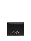 Ferragamo Quilted Gancini Credit Card Holder In Black