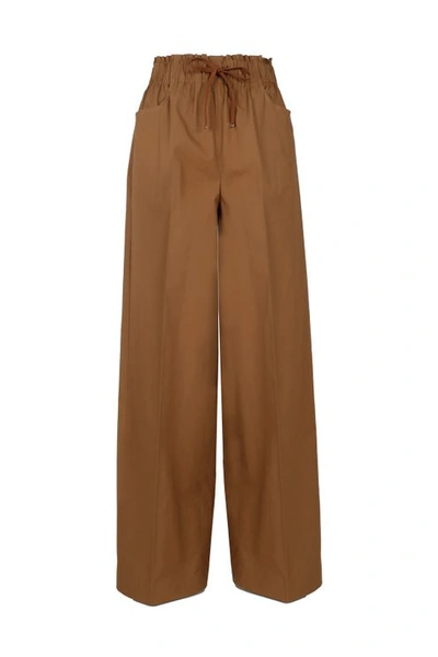 Les Copains Palazzo Trousers In Colonial Color In Brown