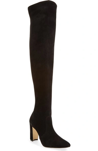 Manolo Blahnik 'pascalla' Over The Knee Boot (women) In Black Suede