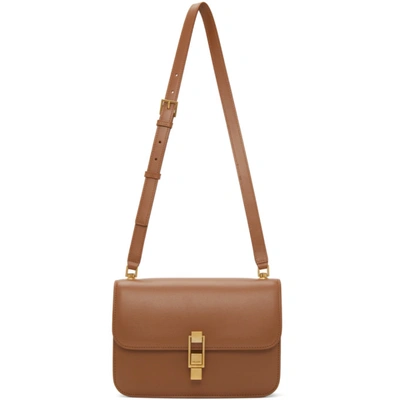 Saint Laurent Brown Carré Satchel Bag In Brick