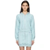 MOSCHINO BLUE INSIDE OUT LABEL ZIP-UP HOODIE