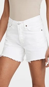 Agolde Parker Vintage Cutoff Organic Denim Shorts In Panna Cotta