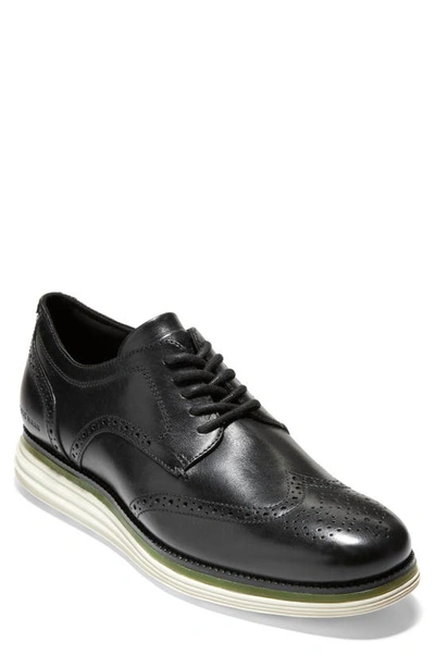 Cole Haan Original Grand Energy Meridian Short Wingtip Derby In Black Full Grain