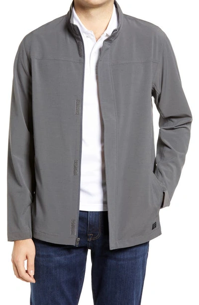 Travismathew Crushing It Stretch Jacket In Grey Pinstripe