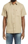 Fjall Raven Ovik Travel Short Sleeve Button-up Shirt In Sand Stone