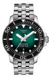 Tissot Seastar 1000 Powermatic Bracelet Watch, 43mm In Green Gradient