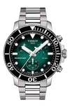 Tissot Seastar 1000 Chronograph Mesh Bracelet Watch, 45.5mm In Green Gradient