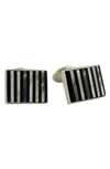 David Donahue Sterling Silver, Onyx & Mother Of Pearl Cuff Links In Silver