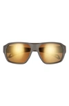 Smith Deckboss 63mm Chromapop™ Polarized Oversize Rectangle Sunglasses In Matte Gravy/ Bronze Mirror