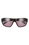 Smith Deckboss 63mm Chromapop(tm) Polarized Oversize Rectangle Sunglasses In Black/ Ignitor