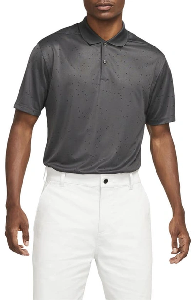 Nike Dri-fit Golf Polo In Dark Smoke Grey/ White