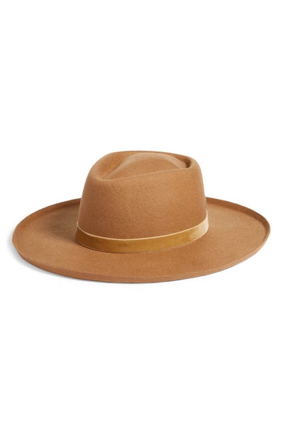 Lack Of Color Val Diamond Wool Fedora In Teak Brown