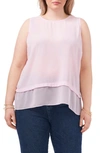 Vince Camuto Layered Sleeveless Blouse In Corsage Pink