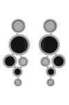 Lagos Maya Diamond & Onyx Statement Drop Earrings In Silver/ Onyx