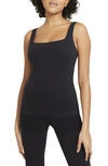 Nike Yoga Luxe Infinalon Tank In Black/ Dark Smoke Grey