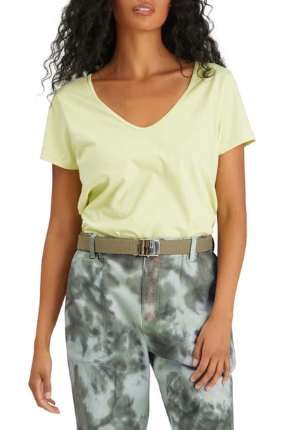 Sanctuary Cotton Soft V-neck T-shirt In Frozen Lime