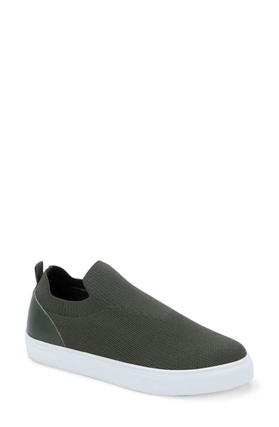 Blondo Kyla Waterproof Slip-on Sneaker In Olive Knit