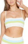 L*SPACE REBEL STRIPE BIKINI TOP,CBRLT18DNU